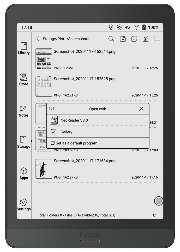 Long press a picture and choose to open it with Gallery