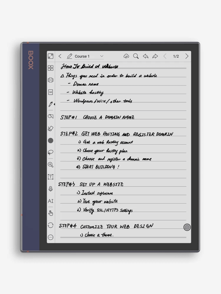 Tap “Swap left and right” to change the notepad toolbar from left to right.