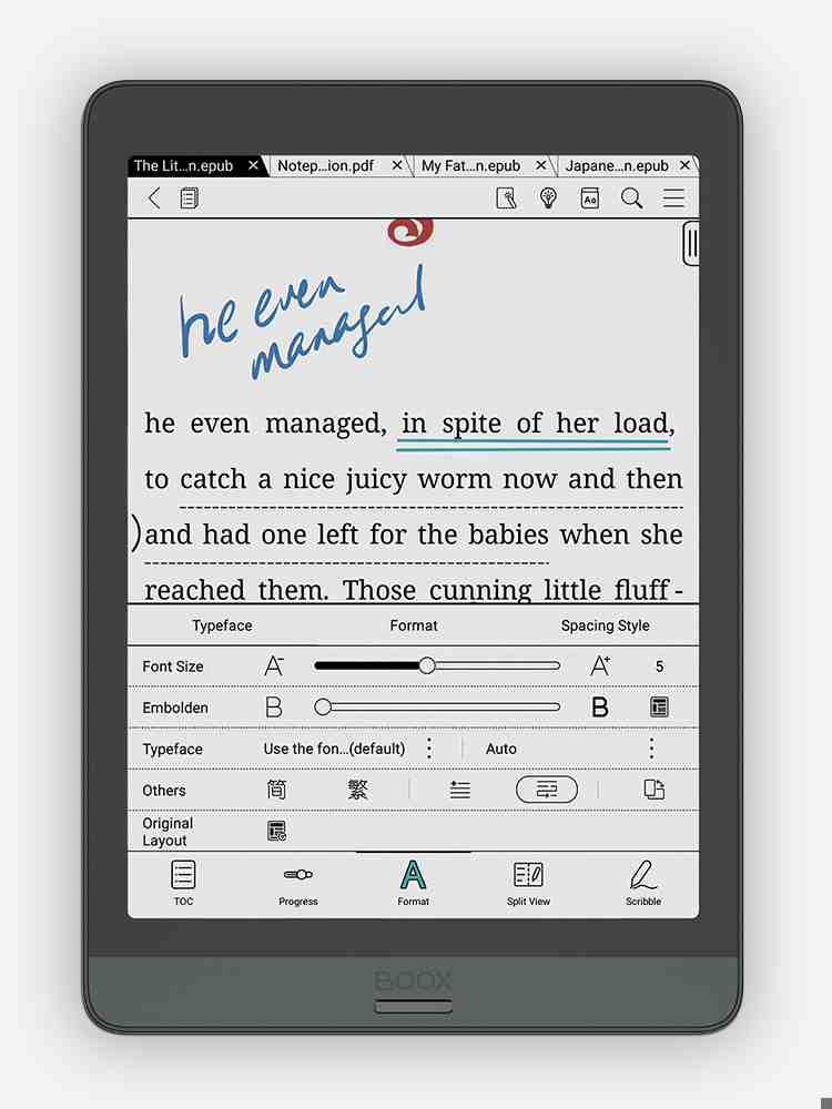 Reading tools in Typeface panel